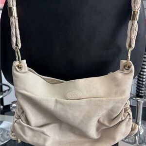 Tod's Softy Goa Cream Calfskin Leather Women's Bag